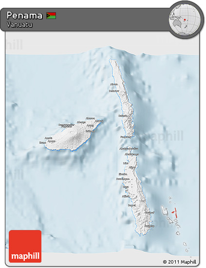 Gray 3D Map of Penama