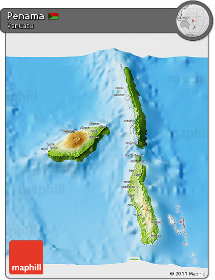 Physical 3D Map of Penama