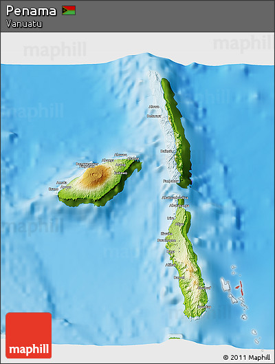 Physical 3D Map of Penama
