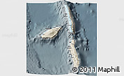 Shaded Relief 3D Map of Penama, darken, semi-desaturated