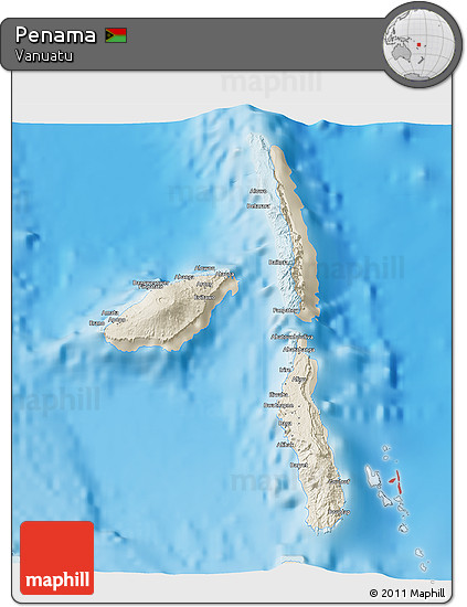 Shaded Relief 3D Map of Penama