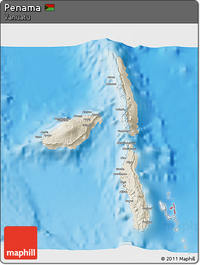 Shaded Relief 3D Map of Penama