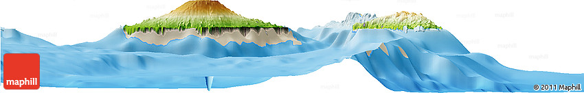 Physical Horizon Map of Penama, shaded relief outside