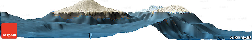 Shaded Relief Horizon Map of Penama, darken
