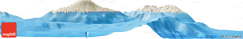 Shaded Relief Horizon Map of Penama, political outside