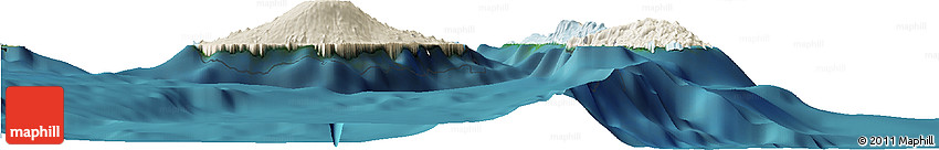 Shaded Relief Horizon Map of Penama, satellite outside