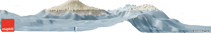 Shaded Relief Horizon Map of Penama, semi-desaturated
