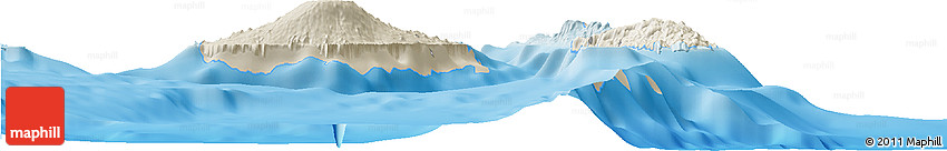 Shaded Relief Horizon Map of Penama