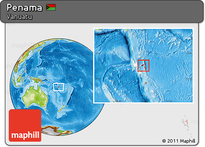 Physical Location Map of Penama, highlighted country