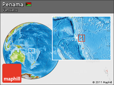 Physical Location Map of Penama, highlighted country