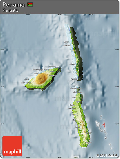 Physical Map of Penama, semi-desaturated