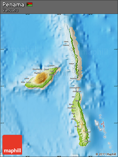 Physical Map of Penama, shaded relief outside
