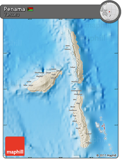 Shaded Relief Map of Penama