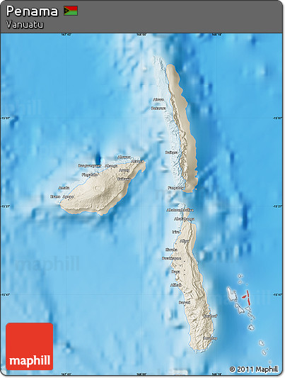 Shaded Relief Map of Penama