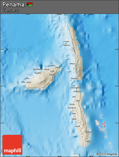 Shaded Relief Map of Penama