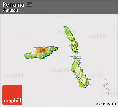 Physical Panoramic Map of Penama, cropped outside