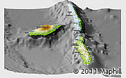 Physical Panoramic Map of Penama, darken, desaturated