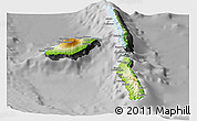 Physical Panoramic Map of Penama, desaturated