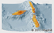 Political Panoramic Map of Penama, semi-desaturated