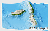 Shaded Relief Panoramic Map of Penama, physical outside