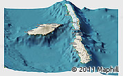 Shaded Relief Panoramic Map of Penama, satellite outside