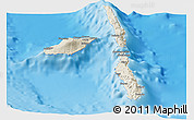 Shaded Relief Panoramic Map of Penama, single color outside