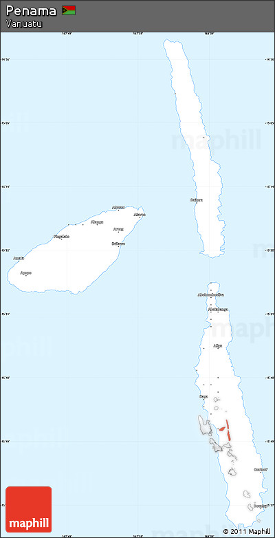 Gray Simple Map of Penama, single color outside