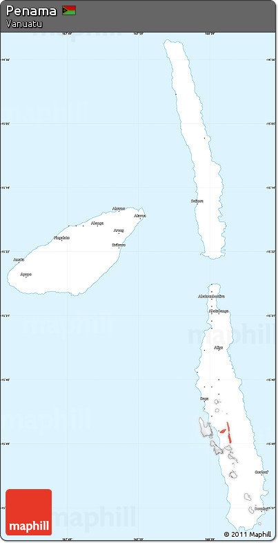 Gray Simple Map of Penama, single color outside