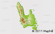 Physical 3D Map of Sanma, cropped outside