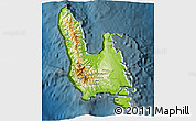 Physical 3D Map of Sanma, darken