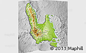 Physical 3D Map of Sanma, desaturated