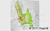 Physical 3D Map of Sanma, lighten, desaturated