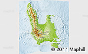 Physical 3D Map of Sanma, lighten