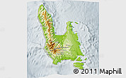 Physical 3D Map of Sanma, lighten, semi-desaturated