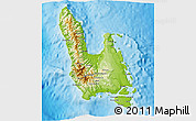 Physical 3D Map of Sanma, political outside