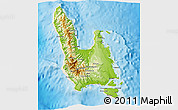 Physical 3D Map of Sanma, shaded relief outside