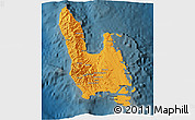 Political 3D Map of Sanma, darken
