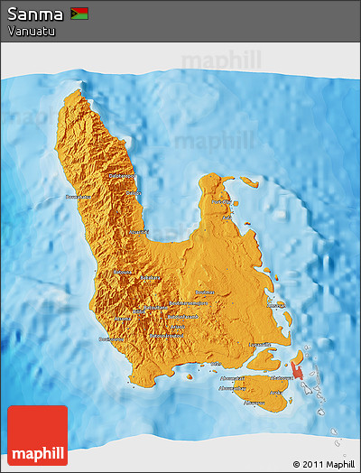Political 3D Map of Sanma