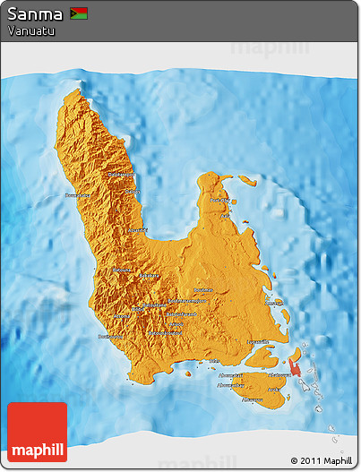 Political 3D Map of Sanma