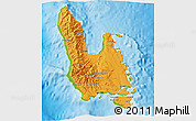 Political 3D Map of Sanma, physical outside