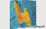 Political 3D Map of Sanma, satellite outside