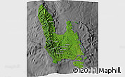 Satellite 3D Map of Sanma, desaturated