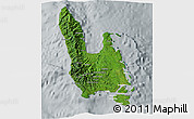 Satellite 3D Map of Sanma, lighten, semi-desaturated