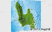 Satellite 3D Map of Sanma, physical outside