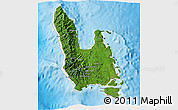 Satellite 3D Map of Sanma, shaded relief outside