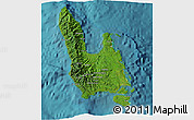 Satellite 3D Map of Sanma, single color outside