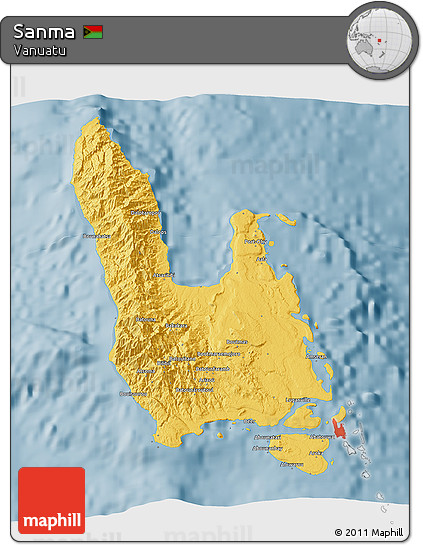 Savanna Style 3D Map of Sanma