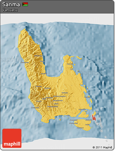 Savanna Style 3D Map of Sanma