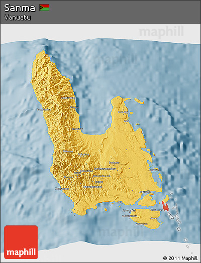 Savanna Style 3D Map of Sanma