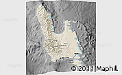 Shaded Relief 3D Map of Sanma, darken, desaturated